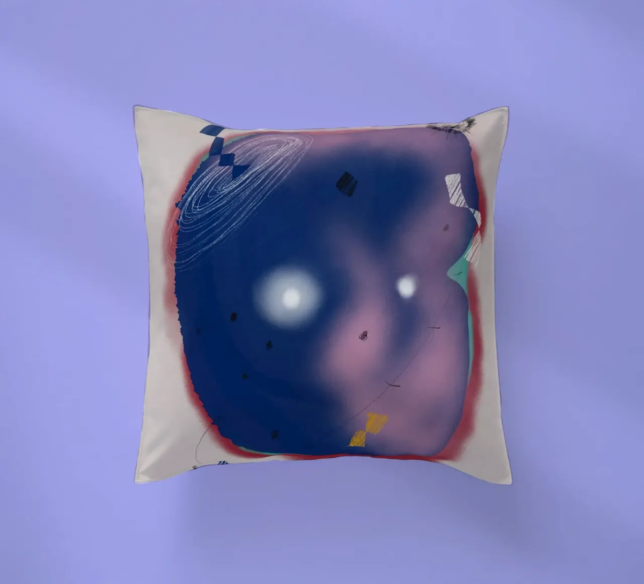 Cosmic composition decorative cushion by Little Dean