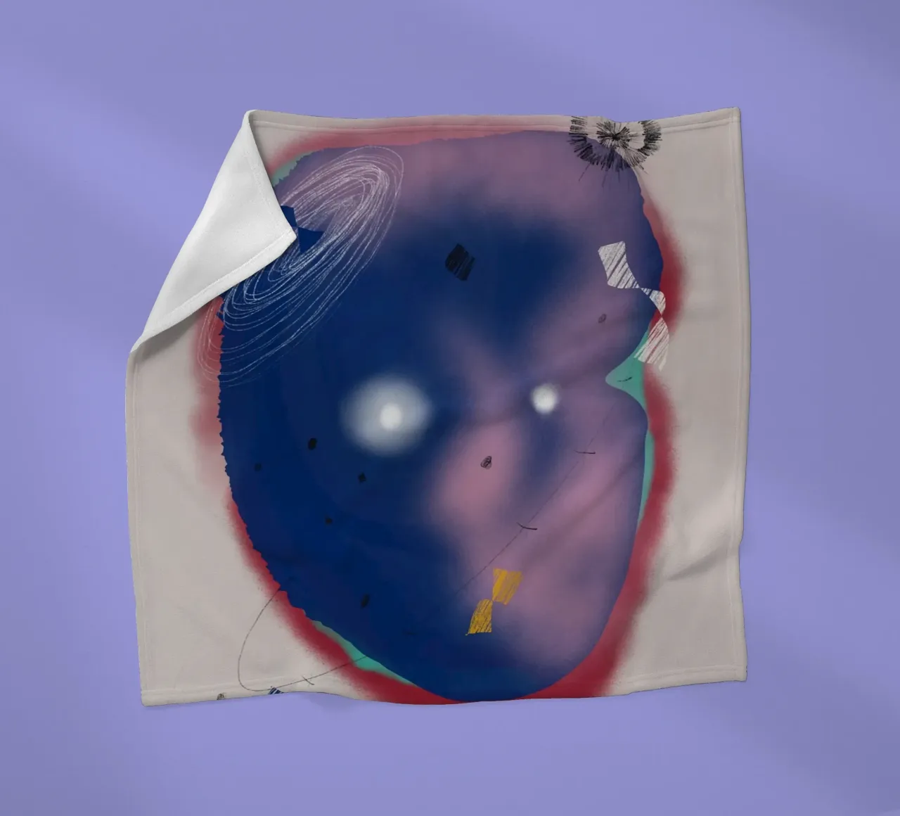 Cosmic composition fleece blanket by Little Dean
