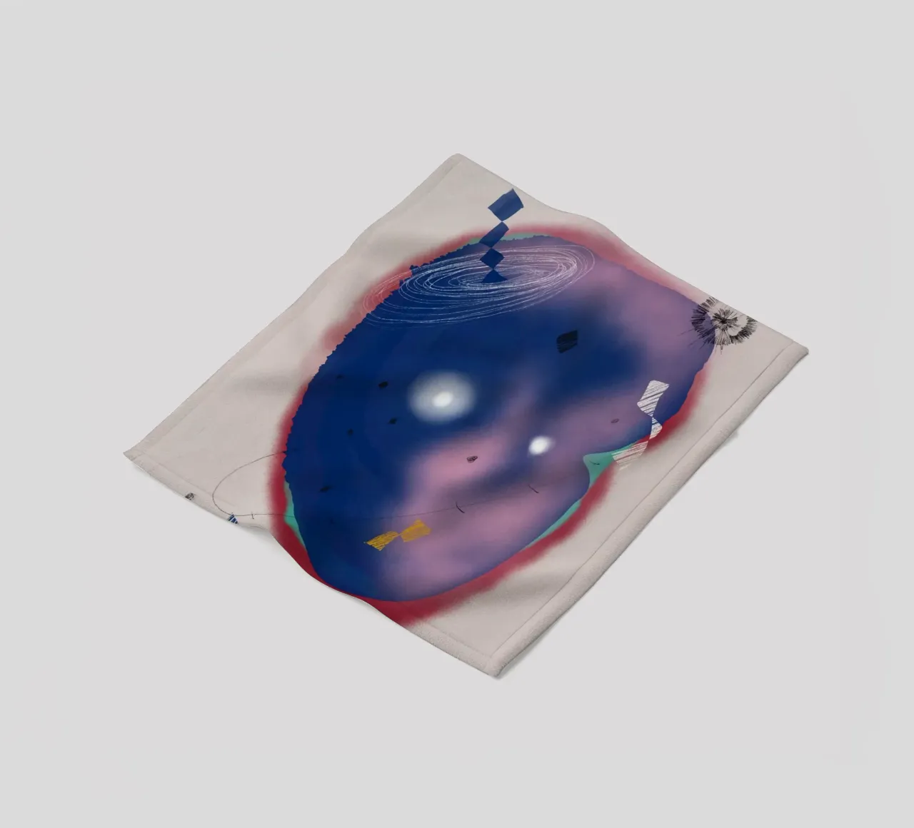 Cosmic composition fleece blanket by Little Dean