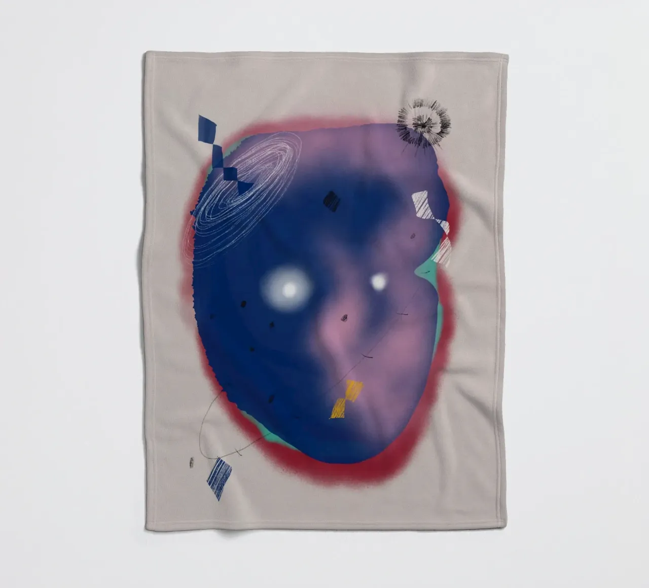 Cosmic composition fleece blanket by Little Dean