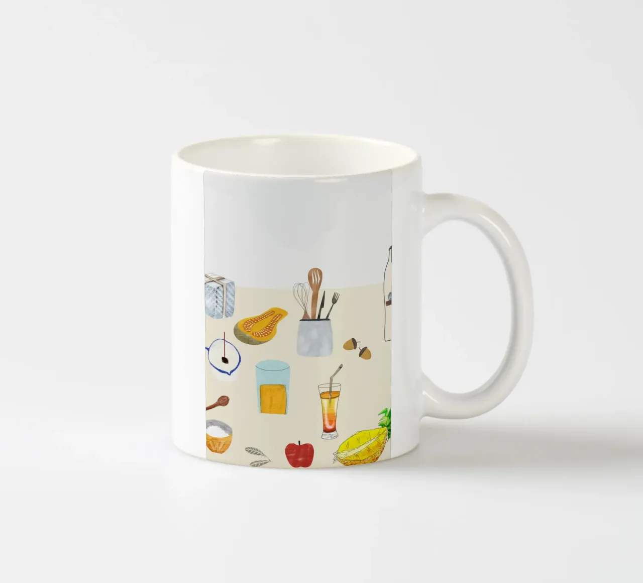 minimalist kitchen illustration 2 Keramik Tasse von vintageshop