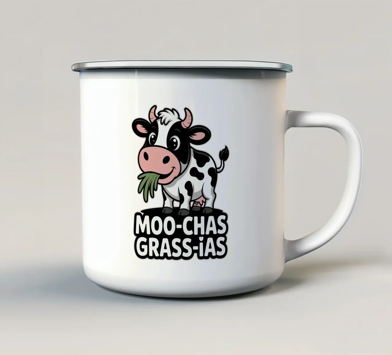 Moo-Chas Grass-ias tazza in smalto da edsonramosart