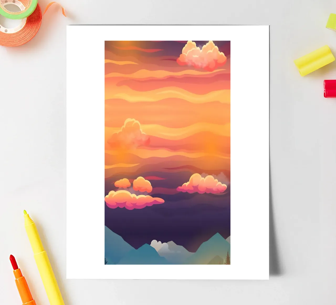 Vibrant Cloudscape sticker sheet by luxi&lace