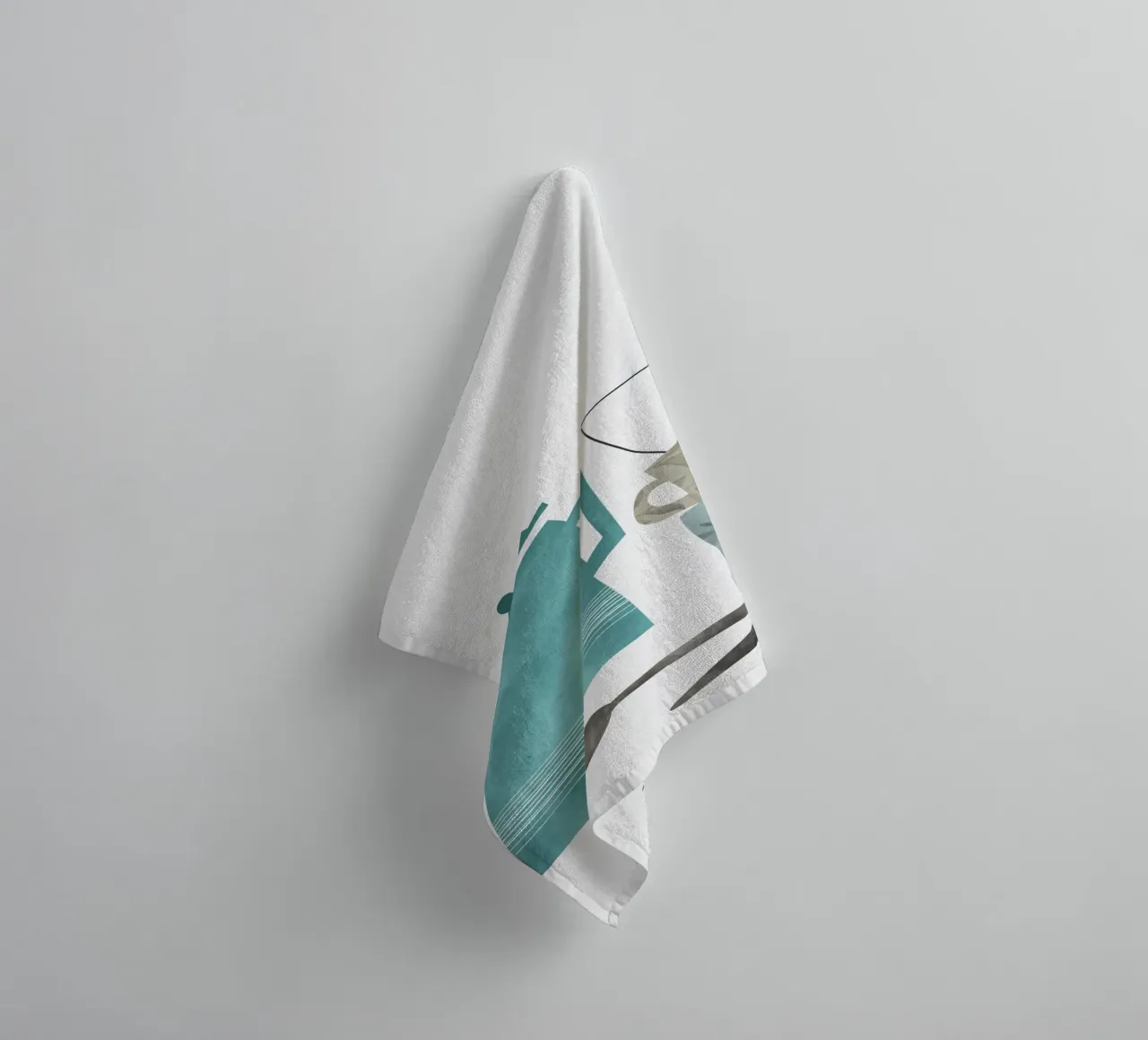 minimalist illustration cafe and tea asciugamano da bagno da vintageshop
