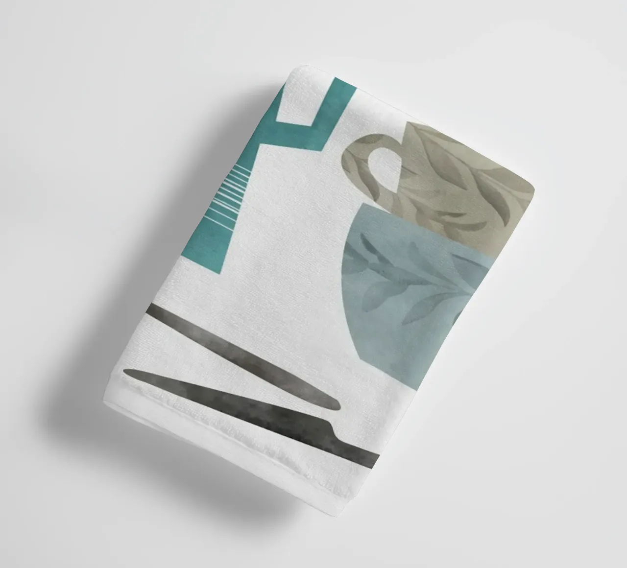 minimalist illustration cafe and tea asciugamano da bagno da vintageshop