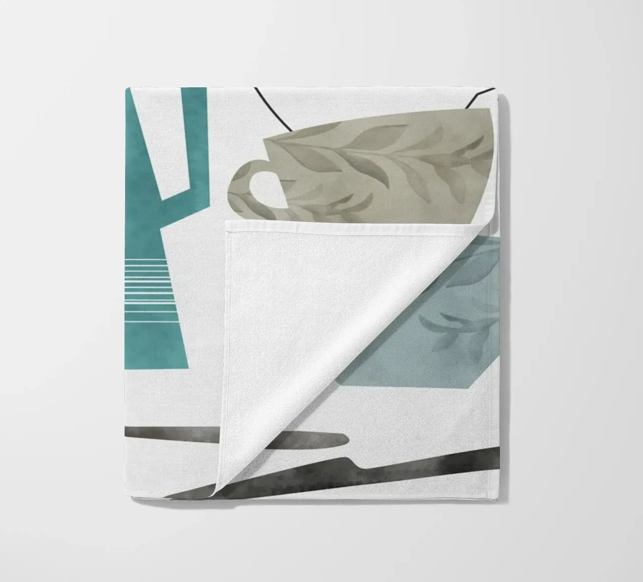 minimalist illustration cafe and tea telo mare da vintageshop
