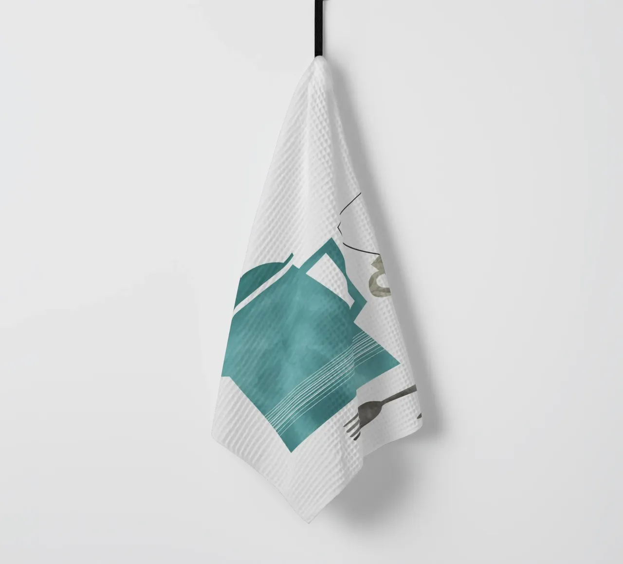 minimalist illustration cafe and tea canovaccio da cucina da vintageshop