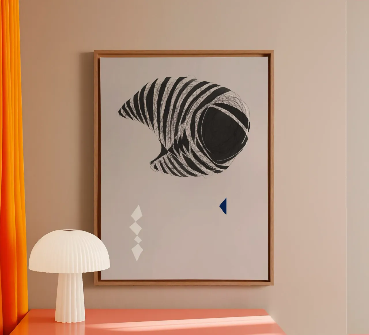 Zen samenstelling 03 canvas met Baklijst van Little Dean