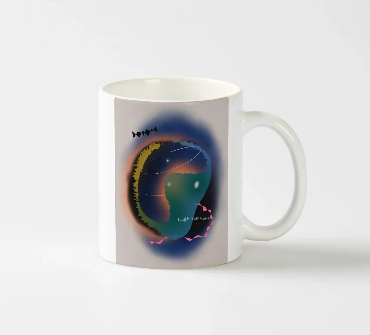 Composizione cosmica 02 tazza in ceramica da Little Dean