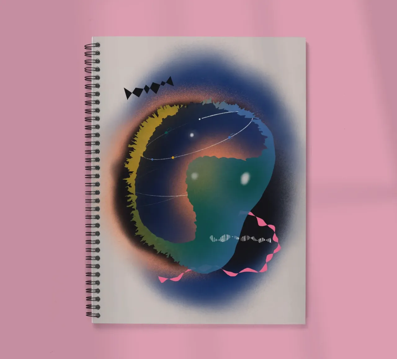 Cosmic composition 02 spiral notebook by Little Dean
