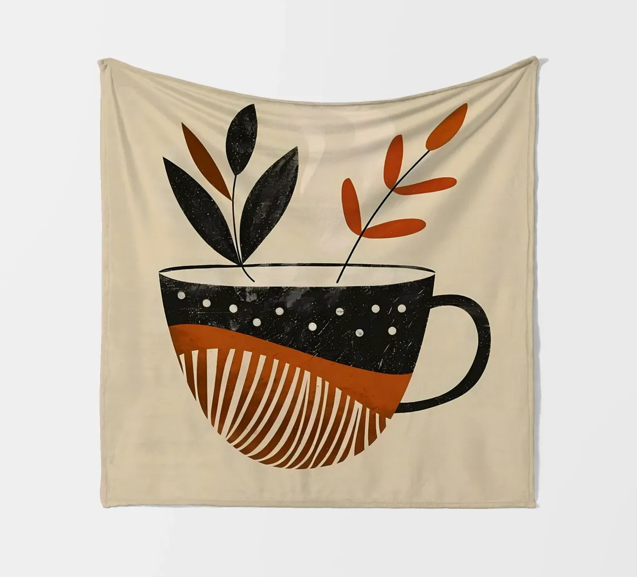 Tazza e foglie coperta in pile da Daron