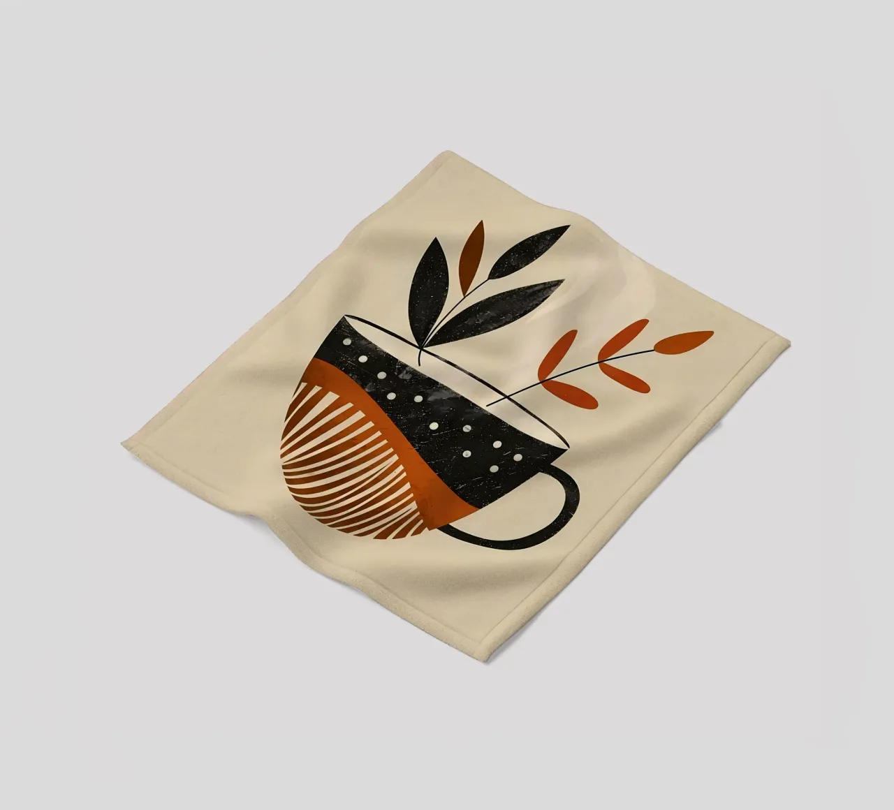 Tazza e foglie coperta in pile da Daron