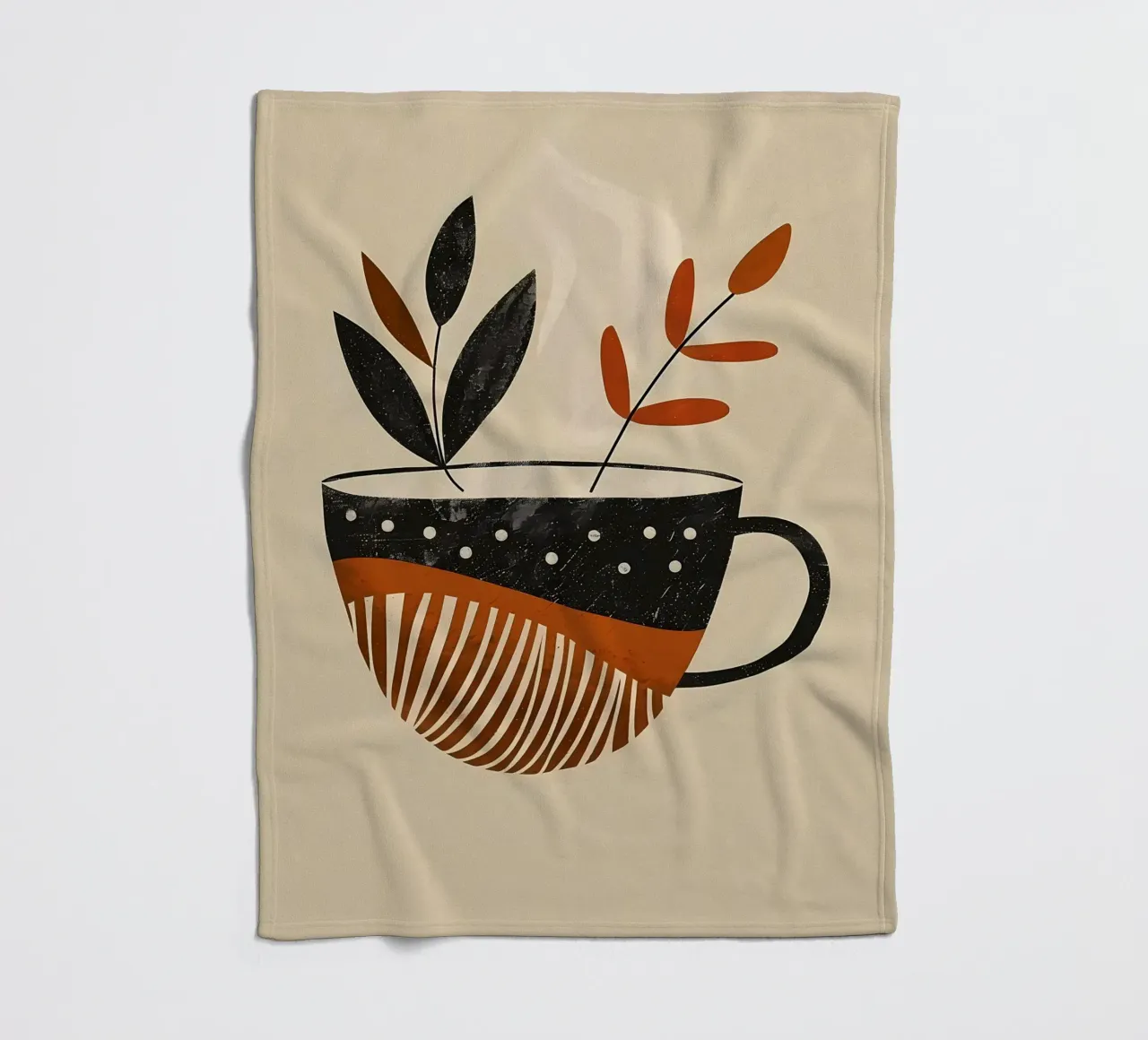 Tazza e foglie coperta in pile da Daron