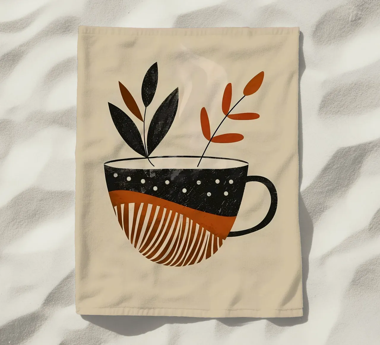 Tazza e foglie telo mare da Daron