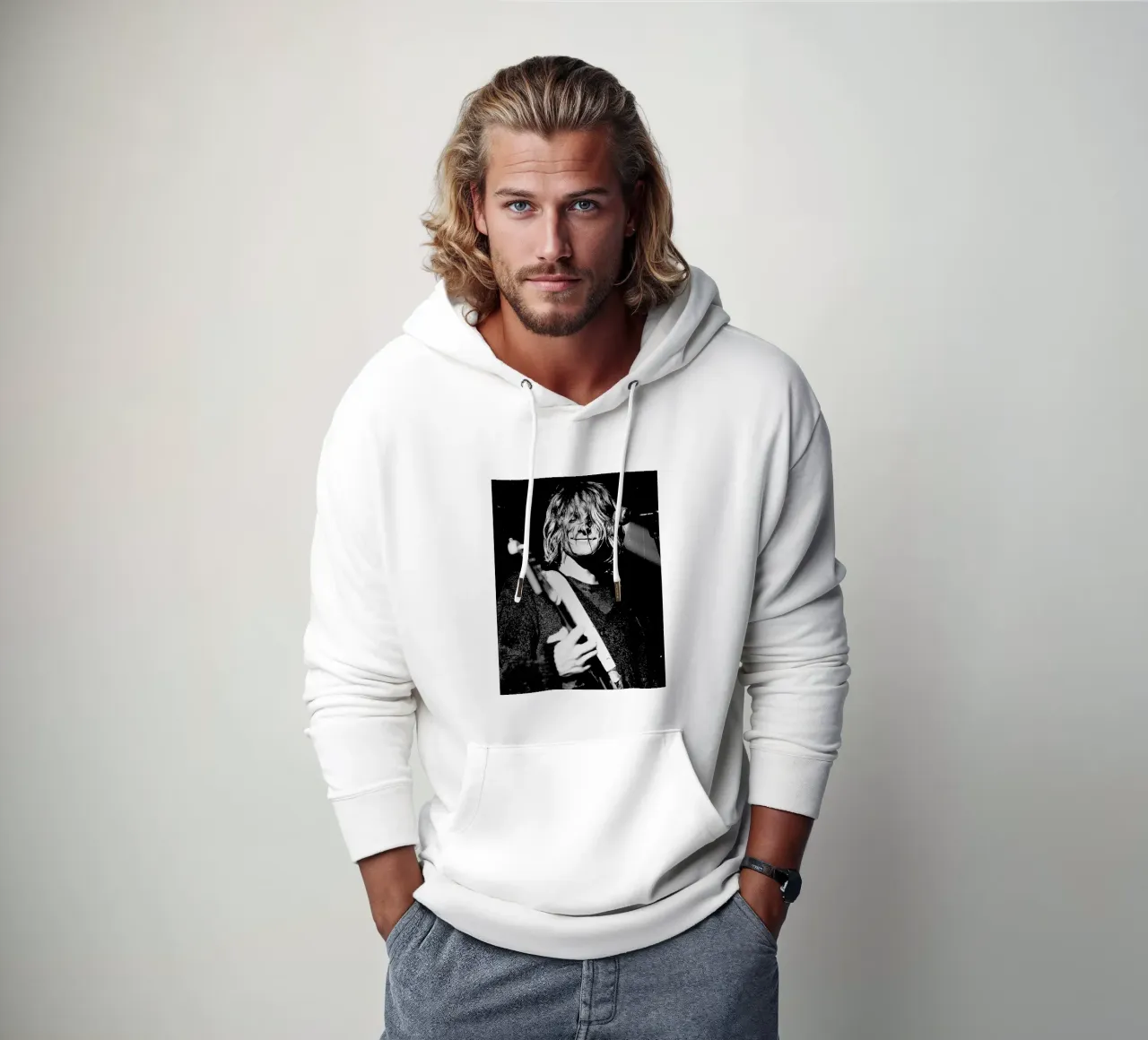 kurt cobain felpa con cappuccio da vanhesling