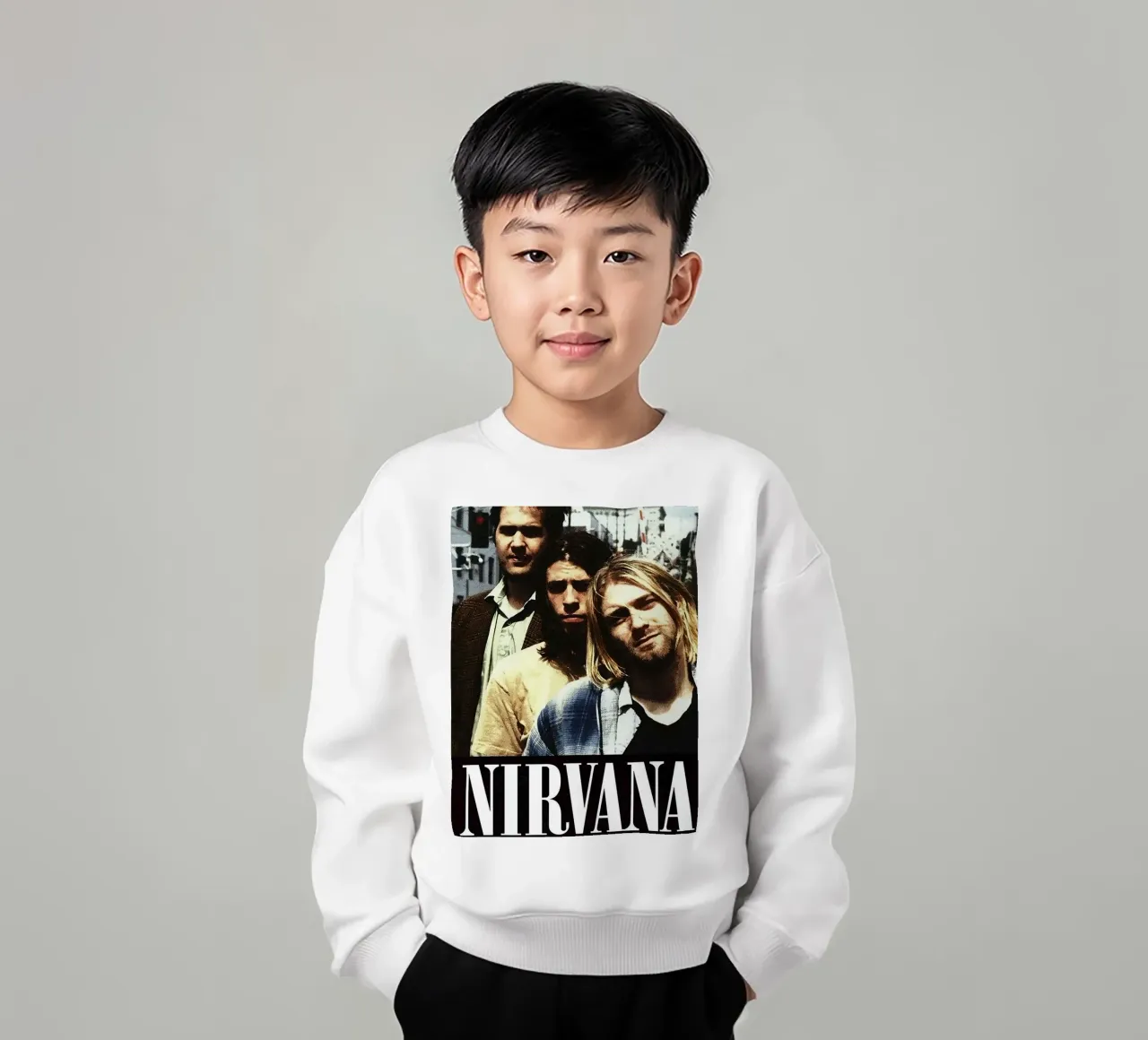 band dei nirvana felpa bambino da vanhesling