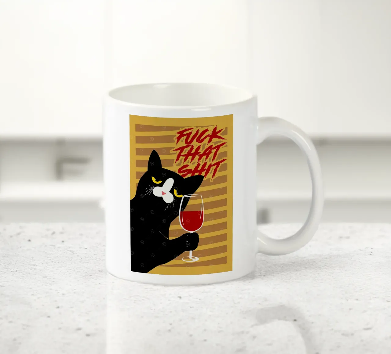 Gatto nero tazza in ceramica da Arjun