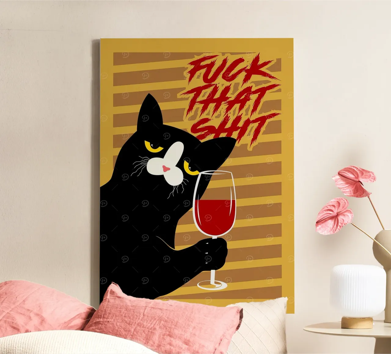 Black Cat canvas by Arjun