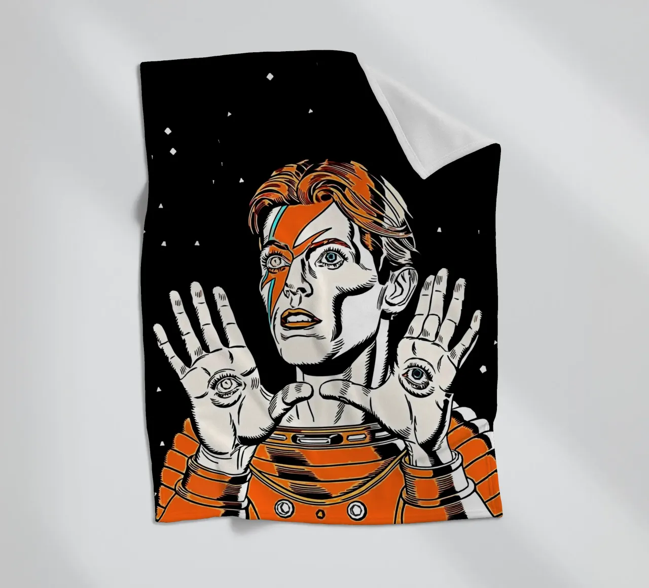 David Bowie Art fleece blanket by music soul