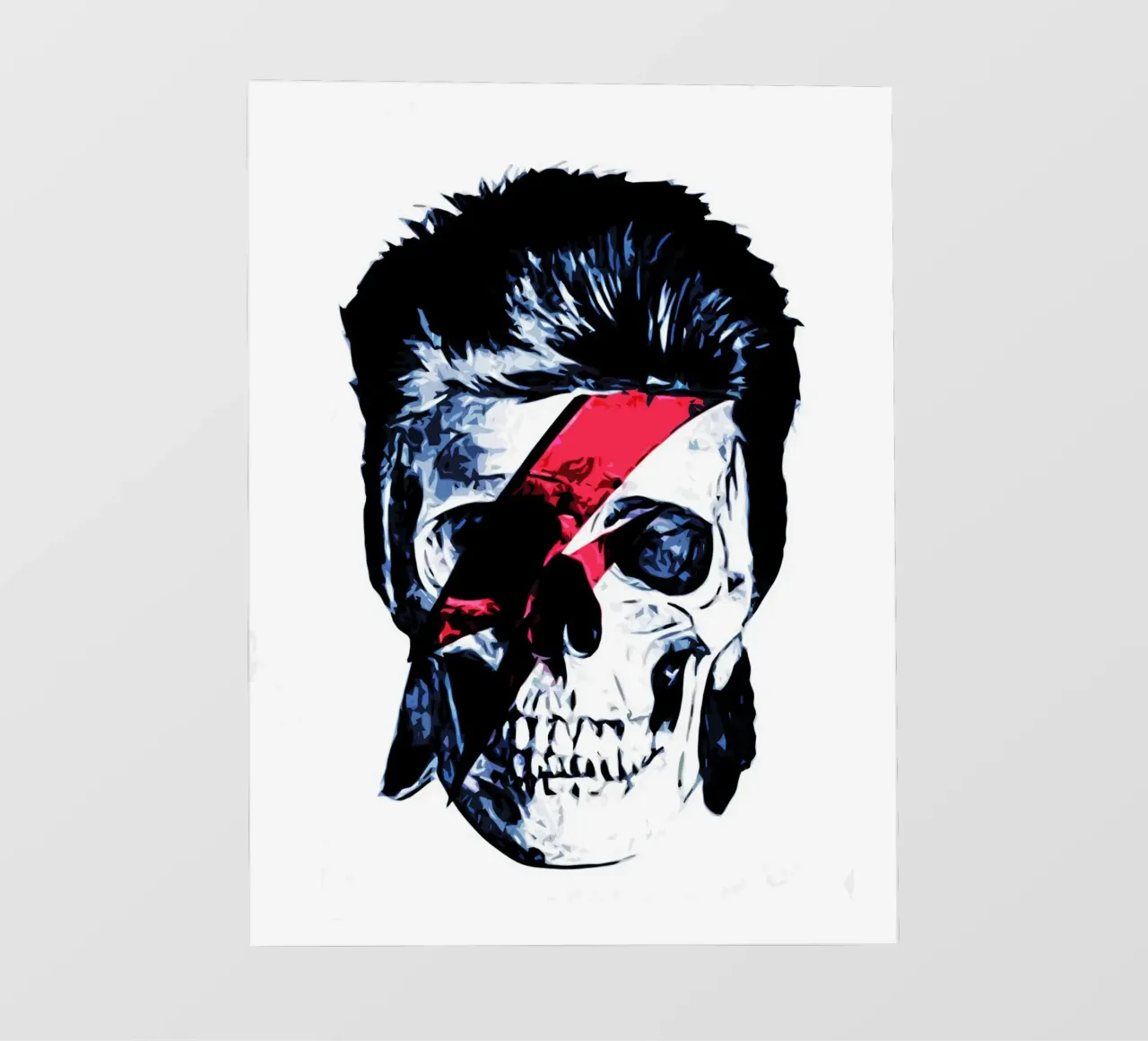 Teschio di David Bowie pellicola backlit da music soul