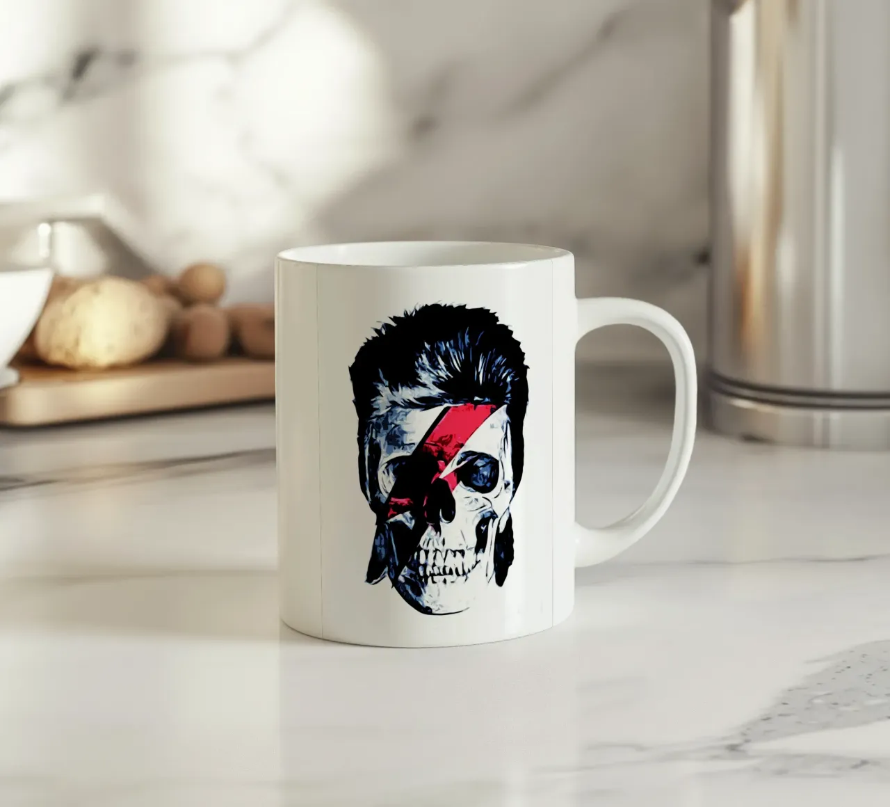 Teschio di David Bowie tazza in ceramica da music soul