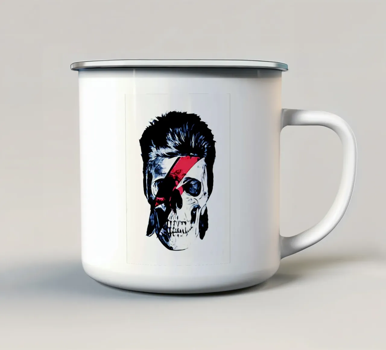 Teschio di David Bowie tazza in smalto da music soul