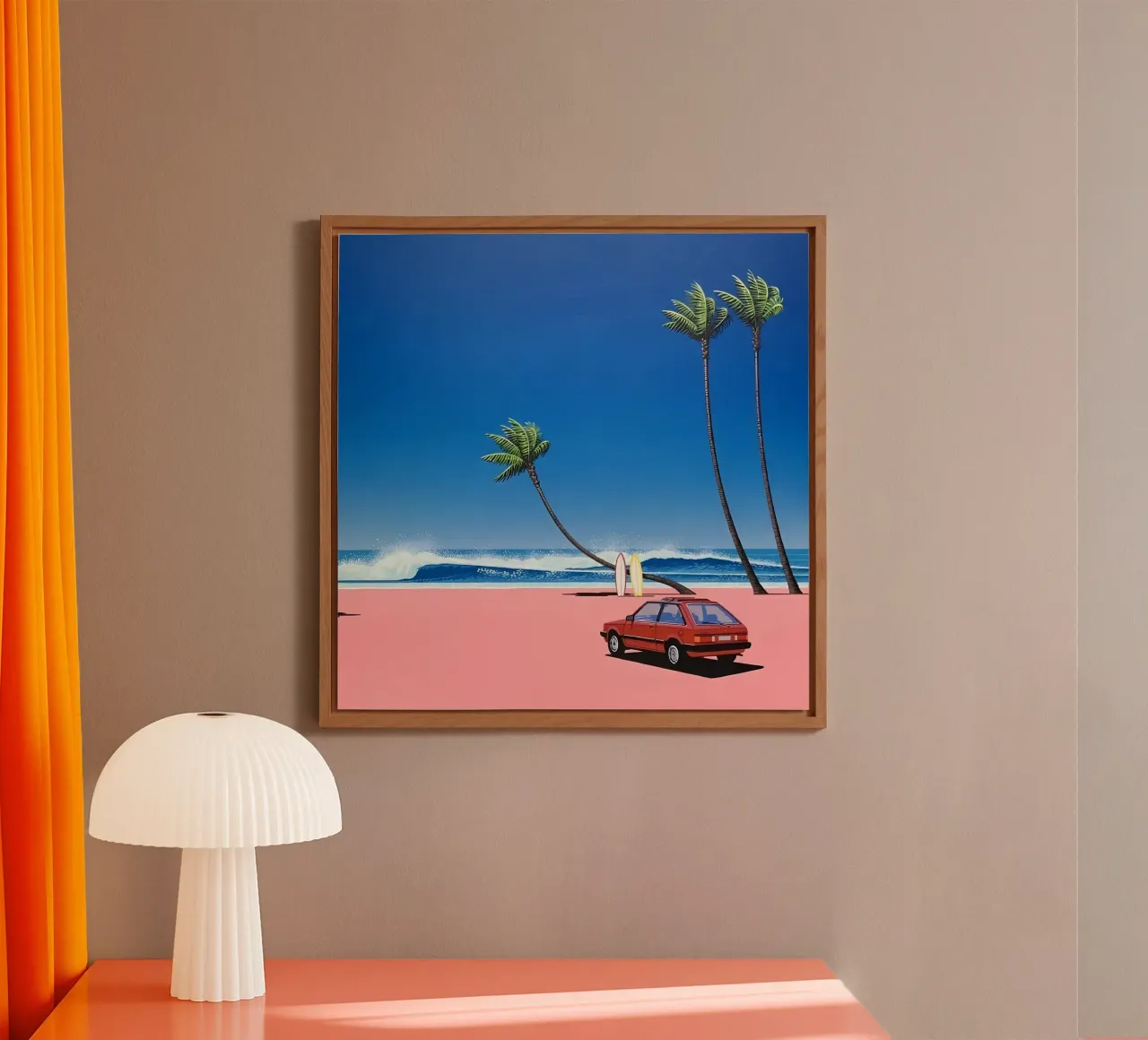 Hiroshi Nagai Auto rossa e mare alluminio dibond da THE CAROLINE