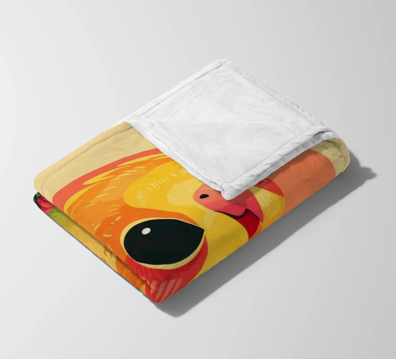 Cartone animato pappagallo carino su un ramo con cuore in background coperta in pile da DesignDoodle