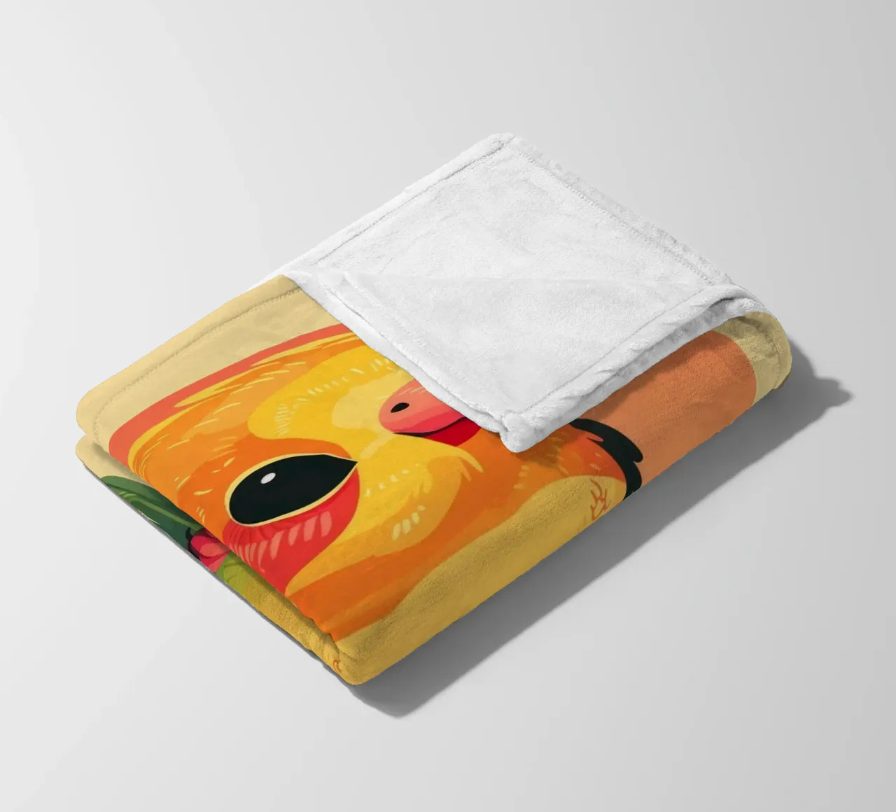 Cartone animato pappagallo carino su un ramo con cuore in background coperta in pile da DesignDoodle