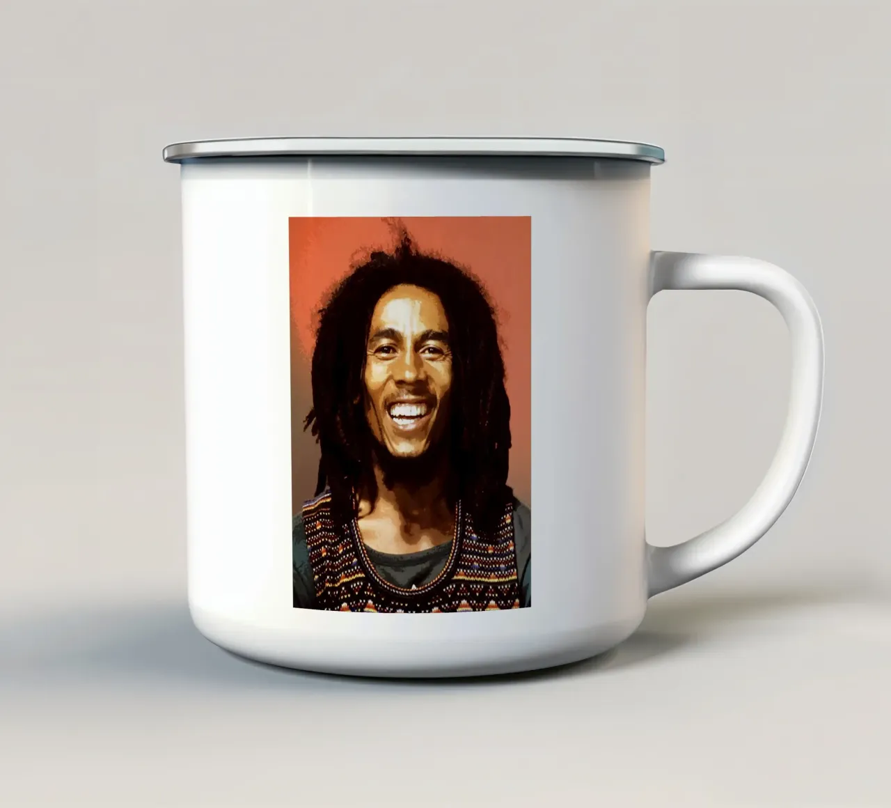 bob marley tazza in smalto da vanhesling