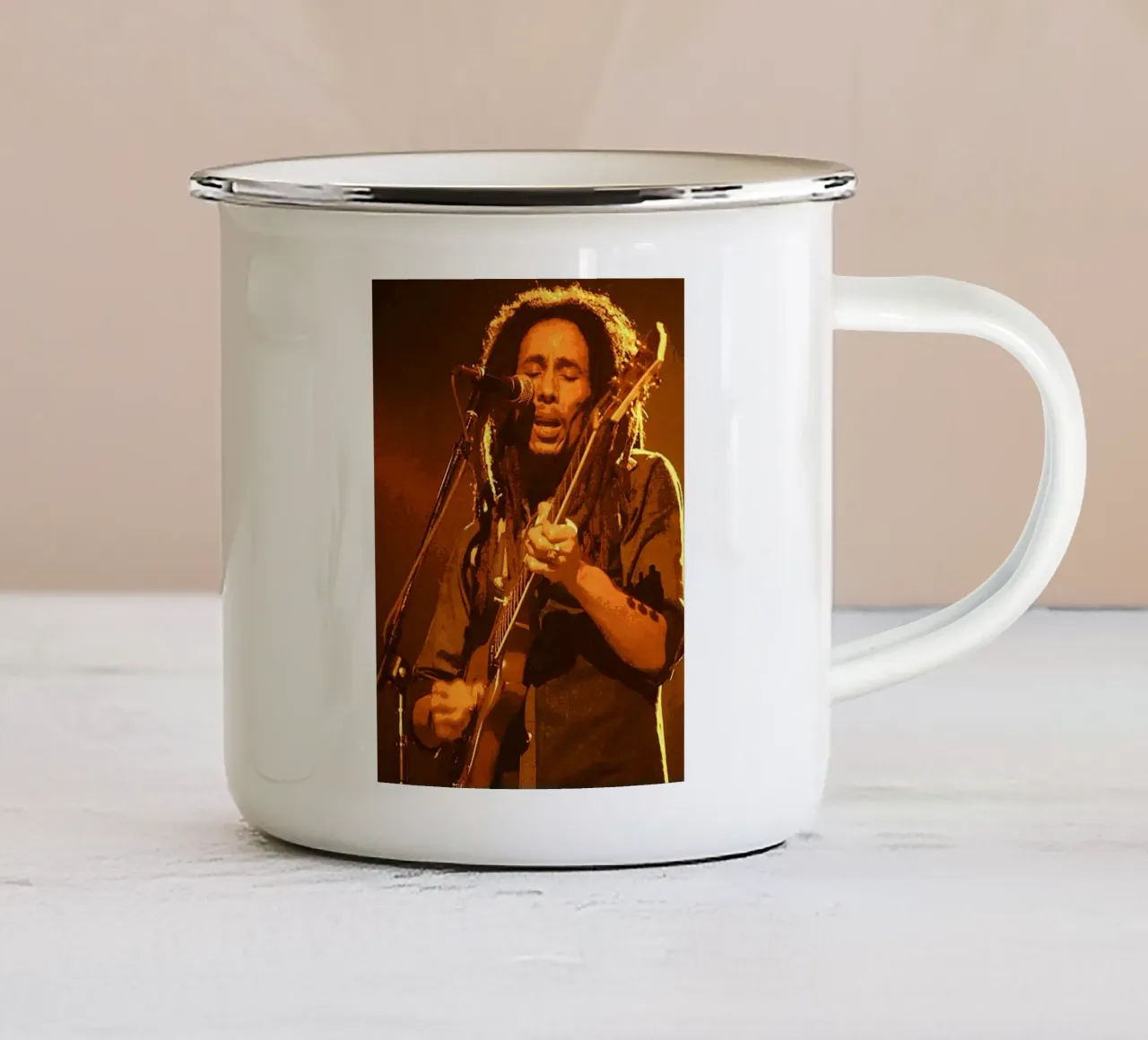 bob marley tazza in smalto da vanhesling