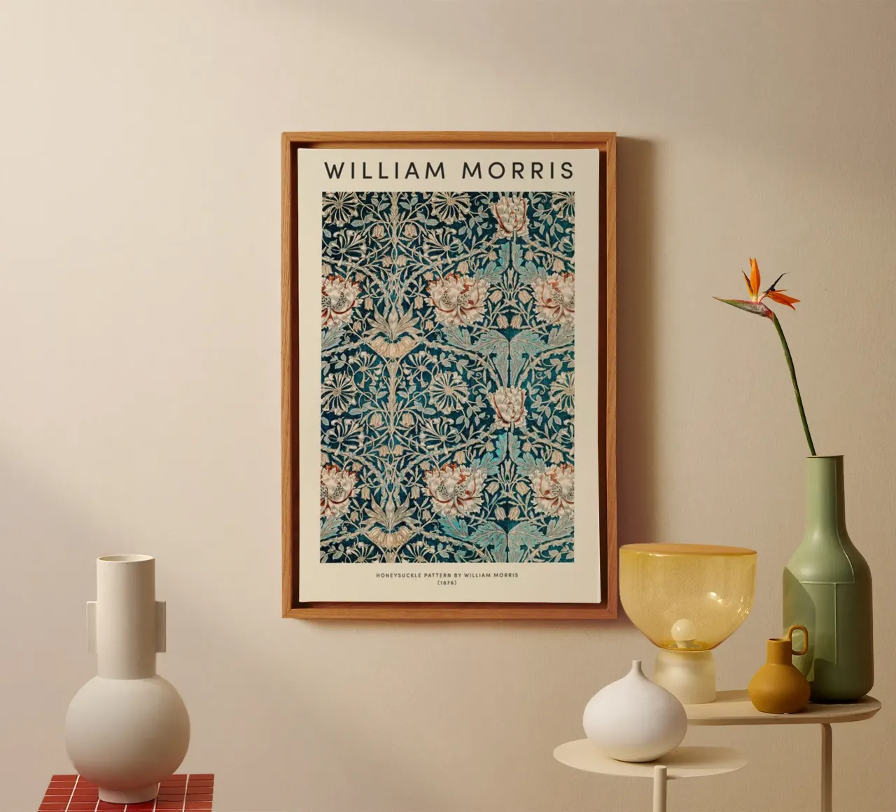 fiori di caprifoglio intrecciati con steli e foglie ricurvi tela da Ropech Shop