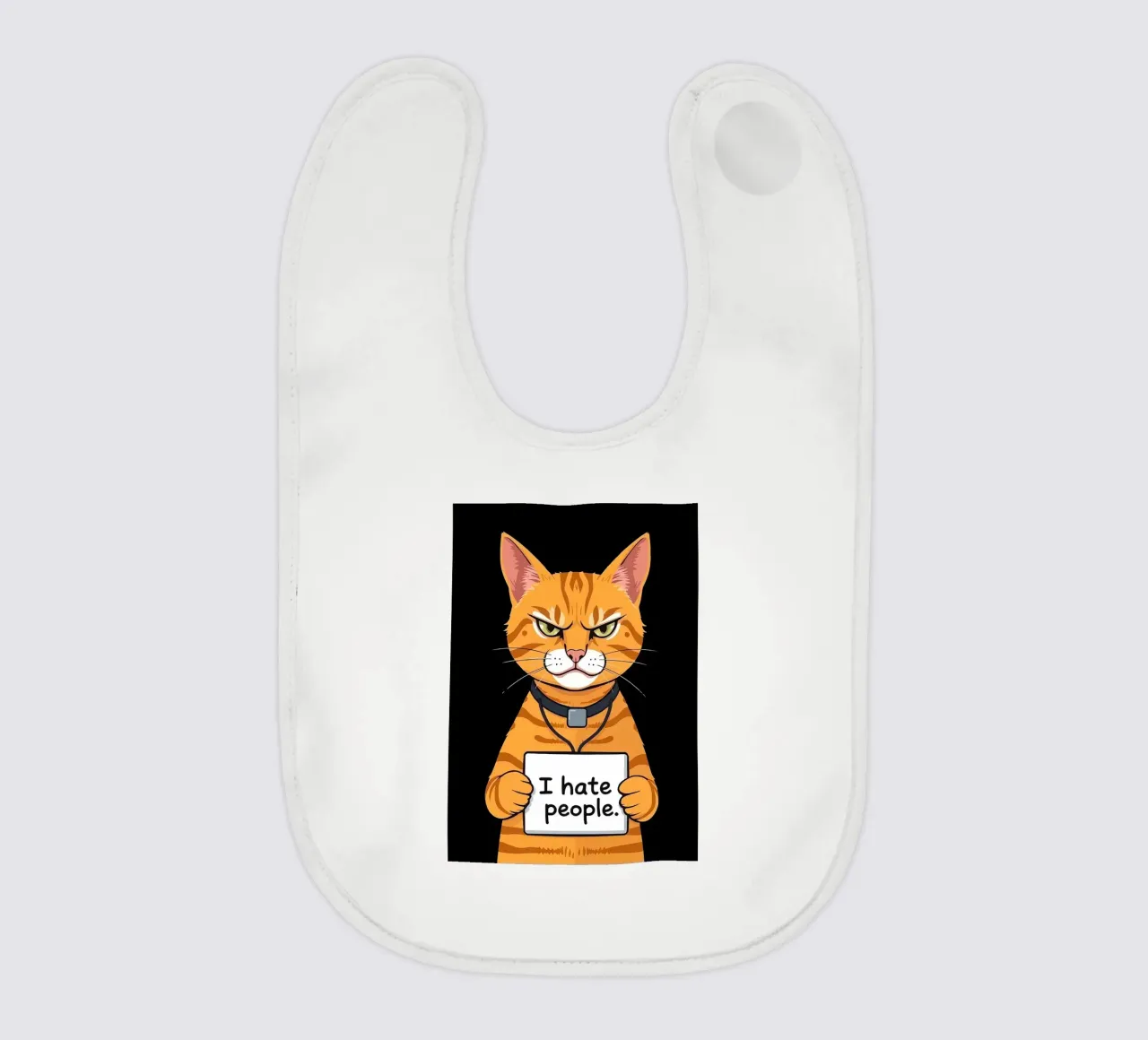 Grumpy Orange baby bib by Arjun