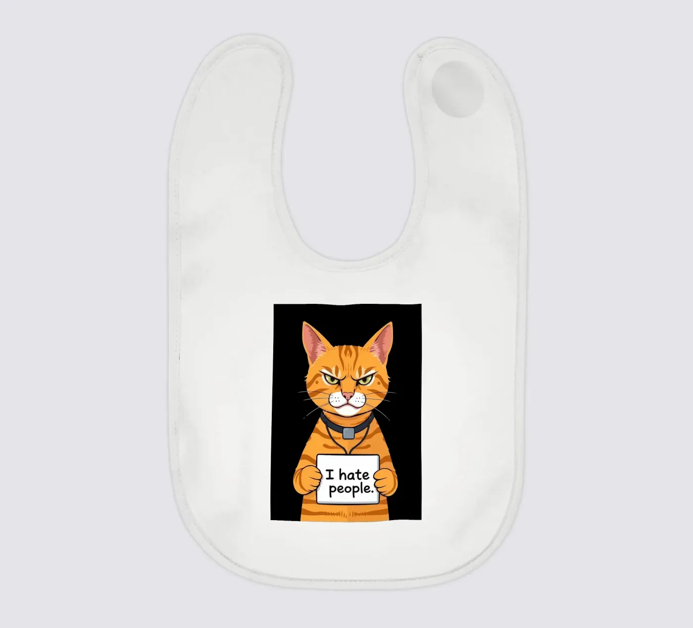 Grumpy Orange baby bib by Arjun