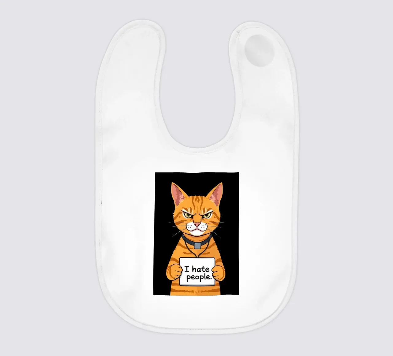 Grumpy Orange baby bib by Arjun