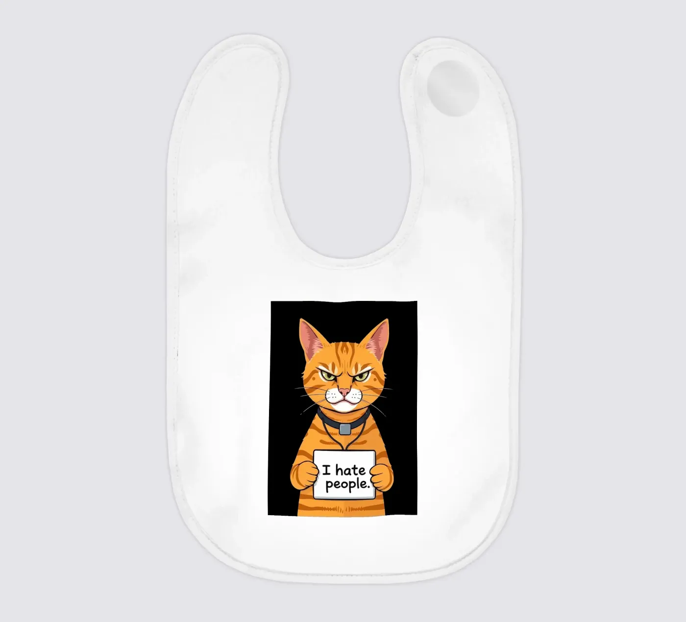 Grumpy Orange baby bib by Arjun