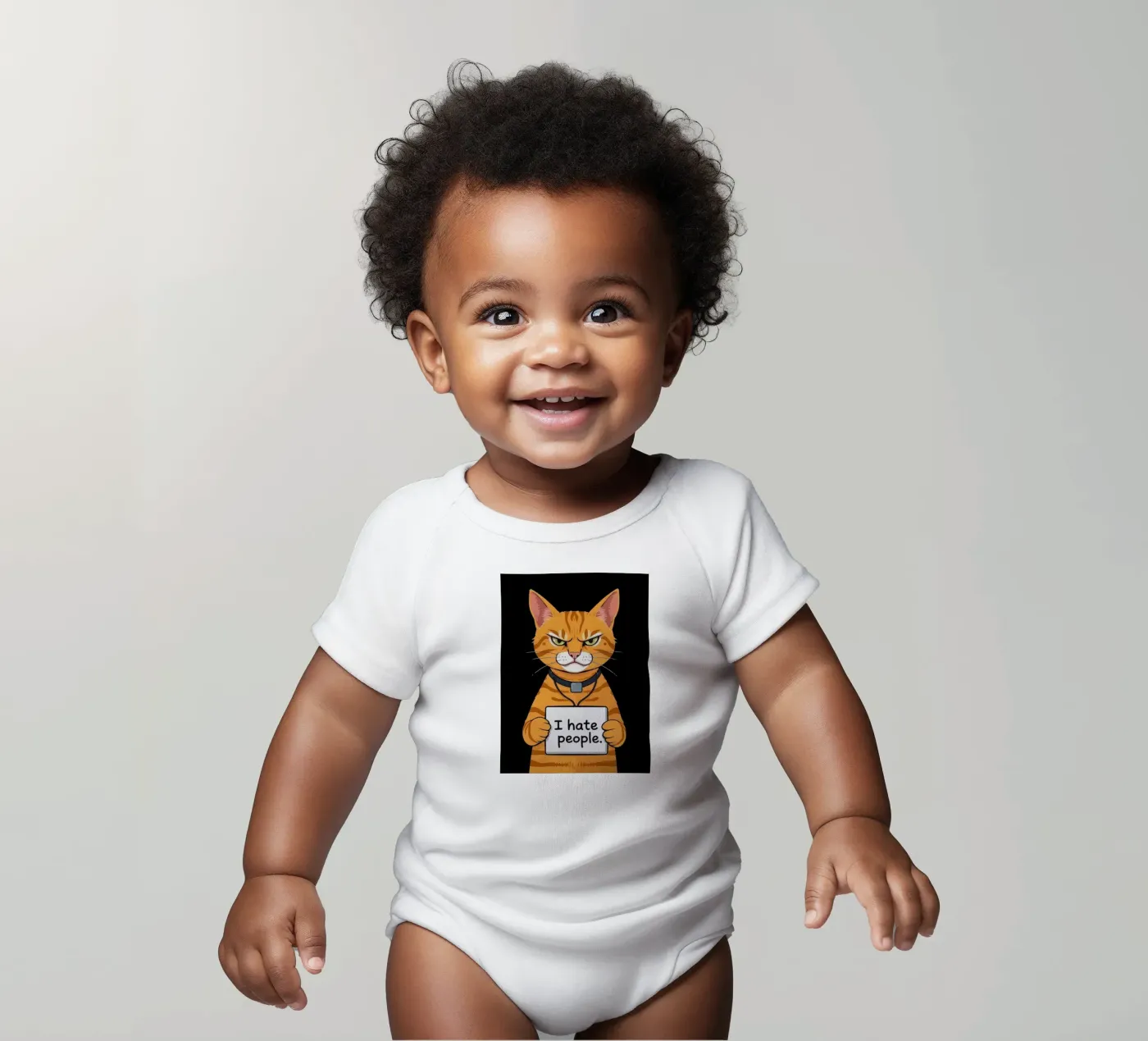 Knorrig Oranje babyrompertje korte mouwen van Arjun