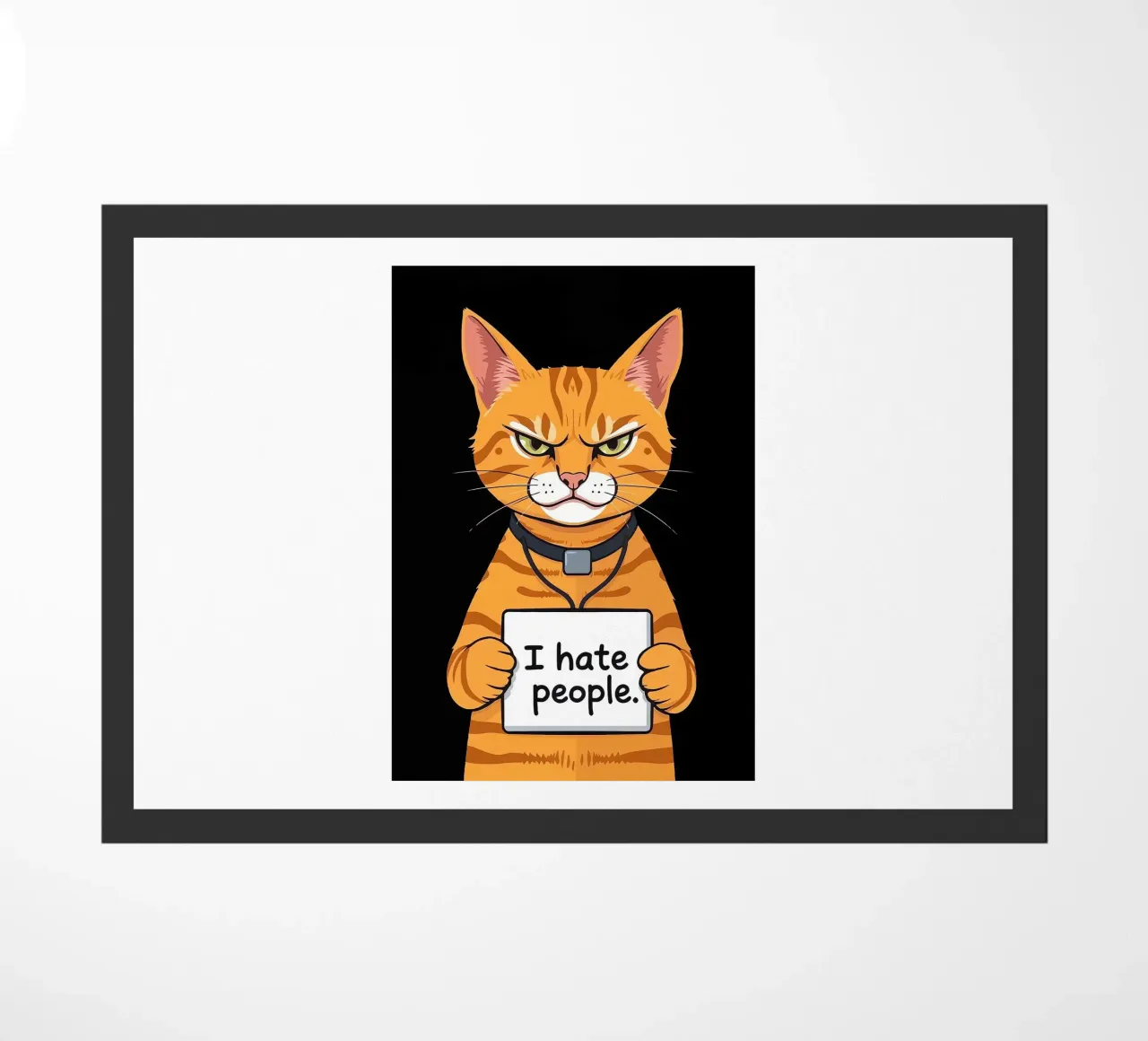 Grumpy Orange doormat by Arjun