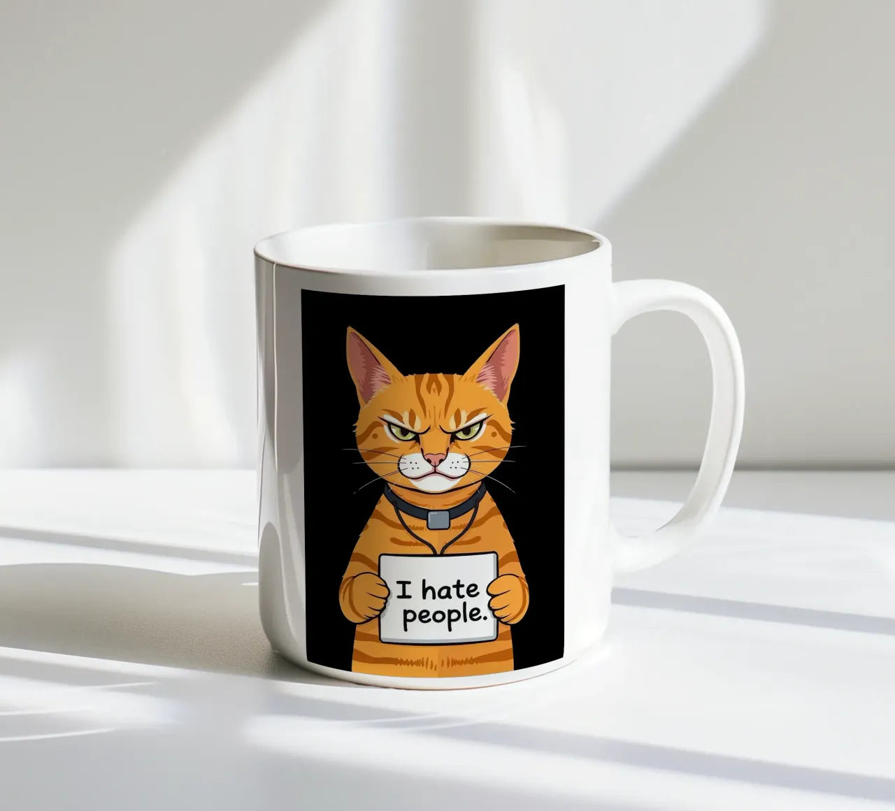 Grumpy Orange ceramic mug by Arjun