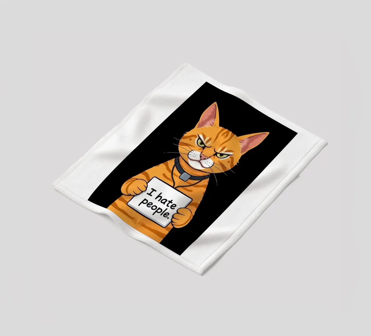Grumpy Orange fleece blanket by Arjun