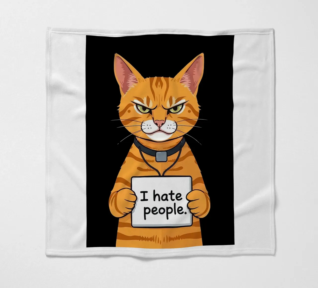 Grumpy Orange fleece blanket by Arjun