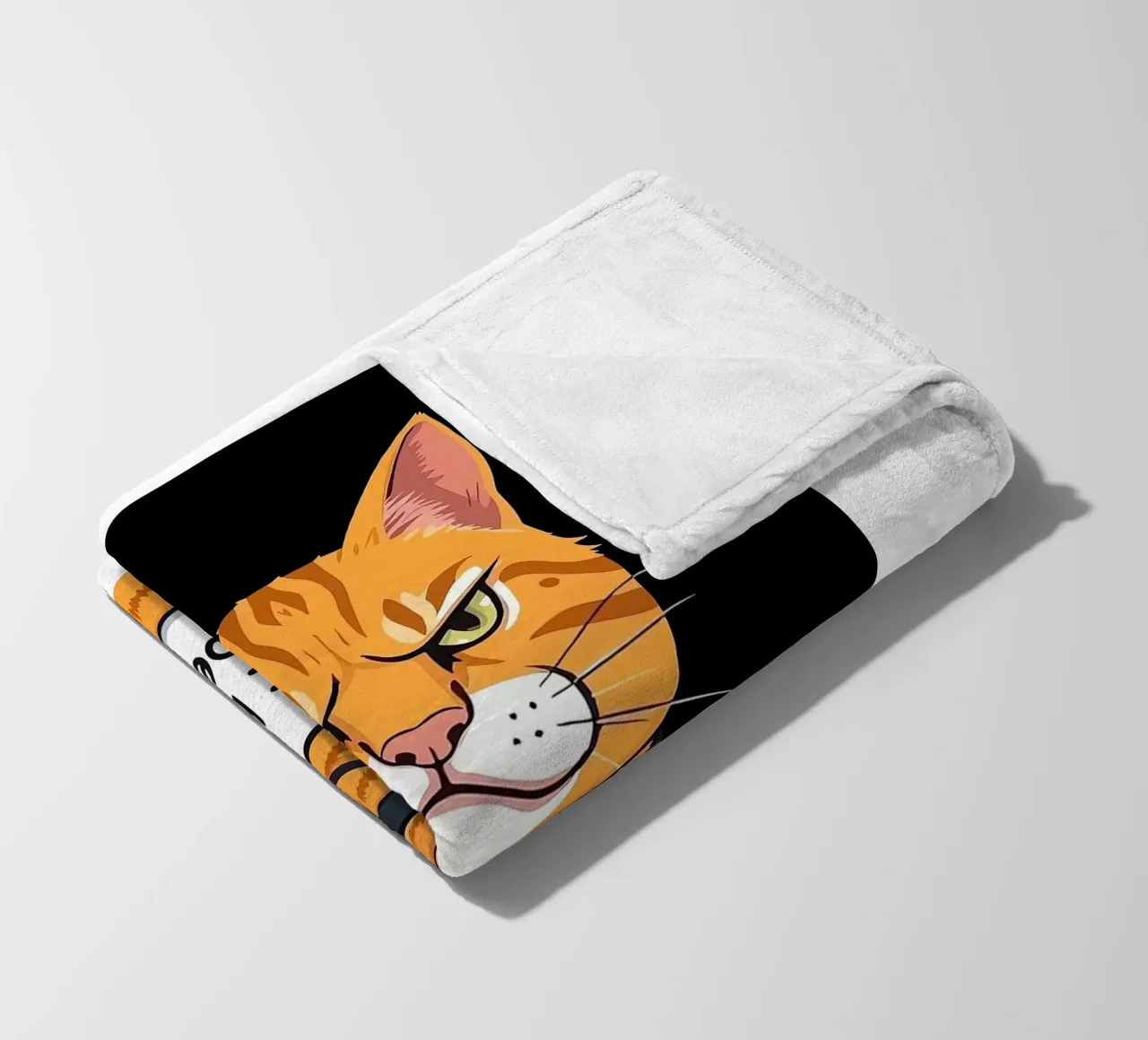 Grumpy Orange fleece blanket by Arjun