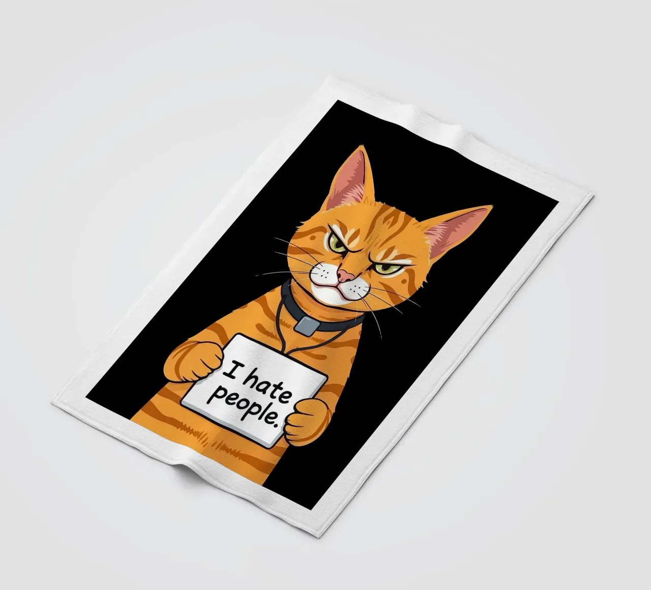 Grumpy Orange fleece blanket by Arjun