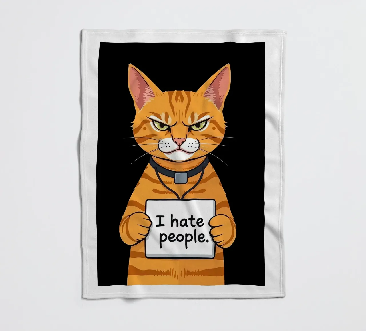 Grumpy Orange fleece blanket by Arjun