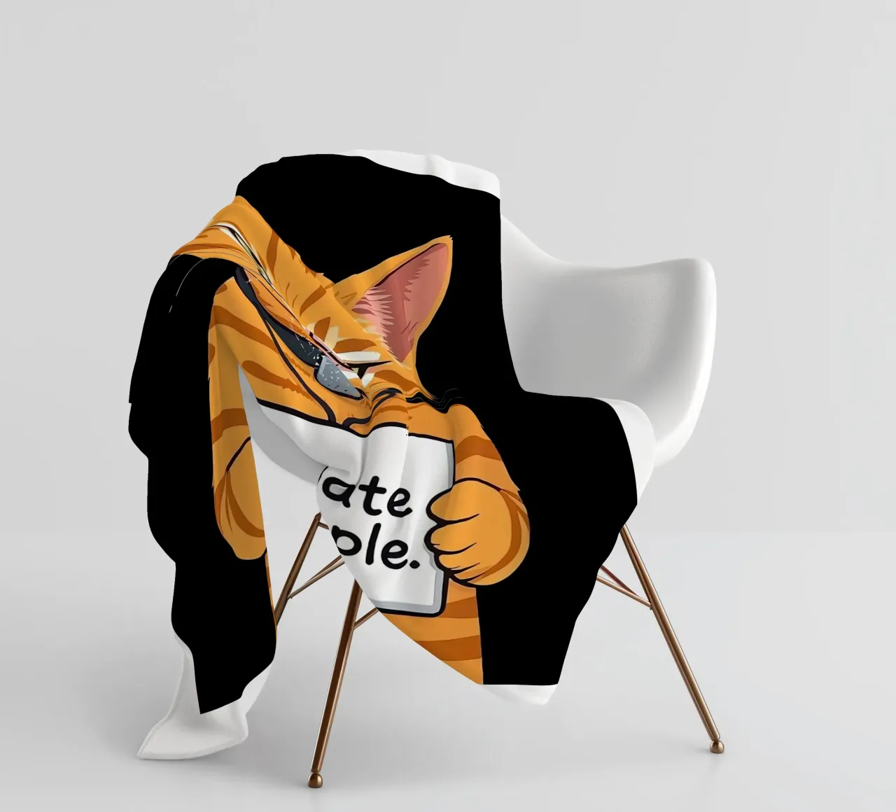 Grumpy Orange fleece blanket by Arjun