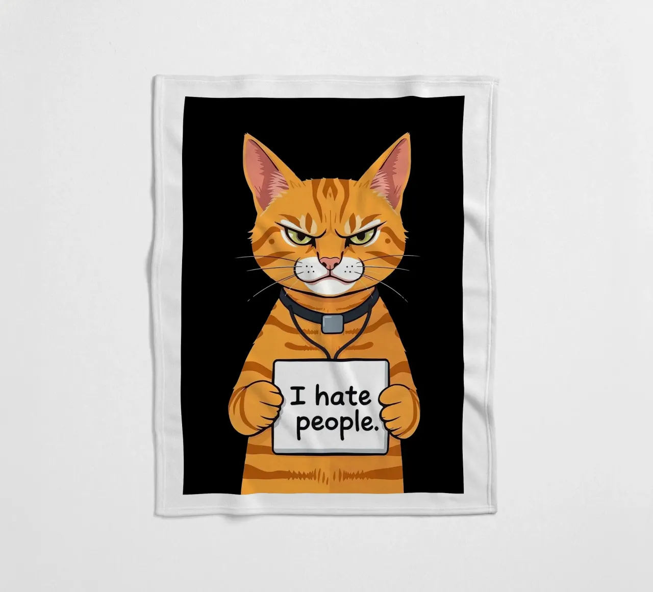 Grumpy Orange fleece blanket by Arjun