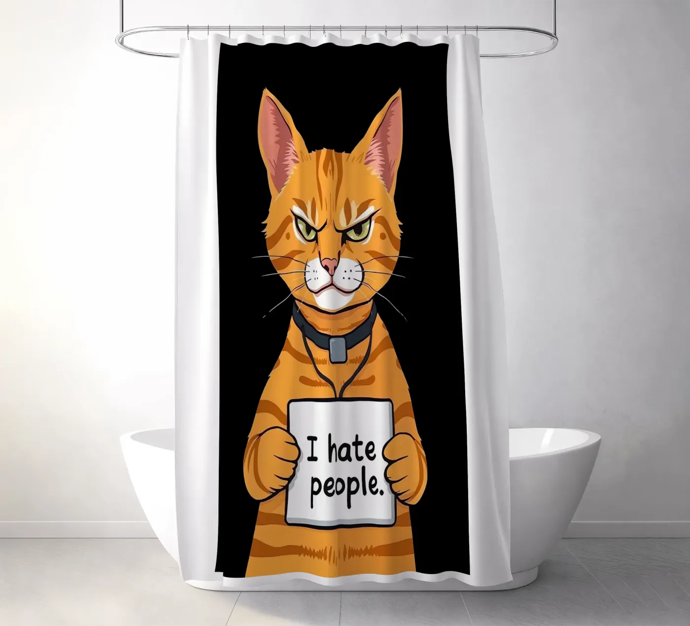 Grumpy Orange Duschvorhang von Arjun