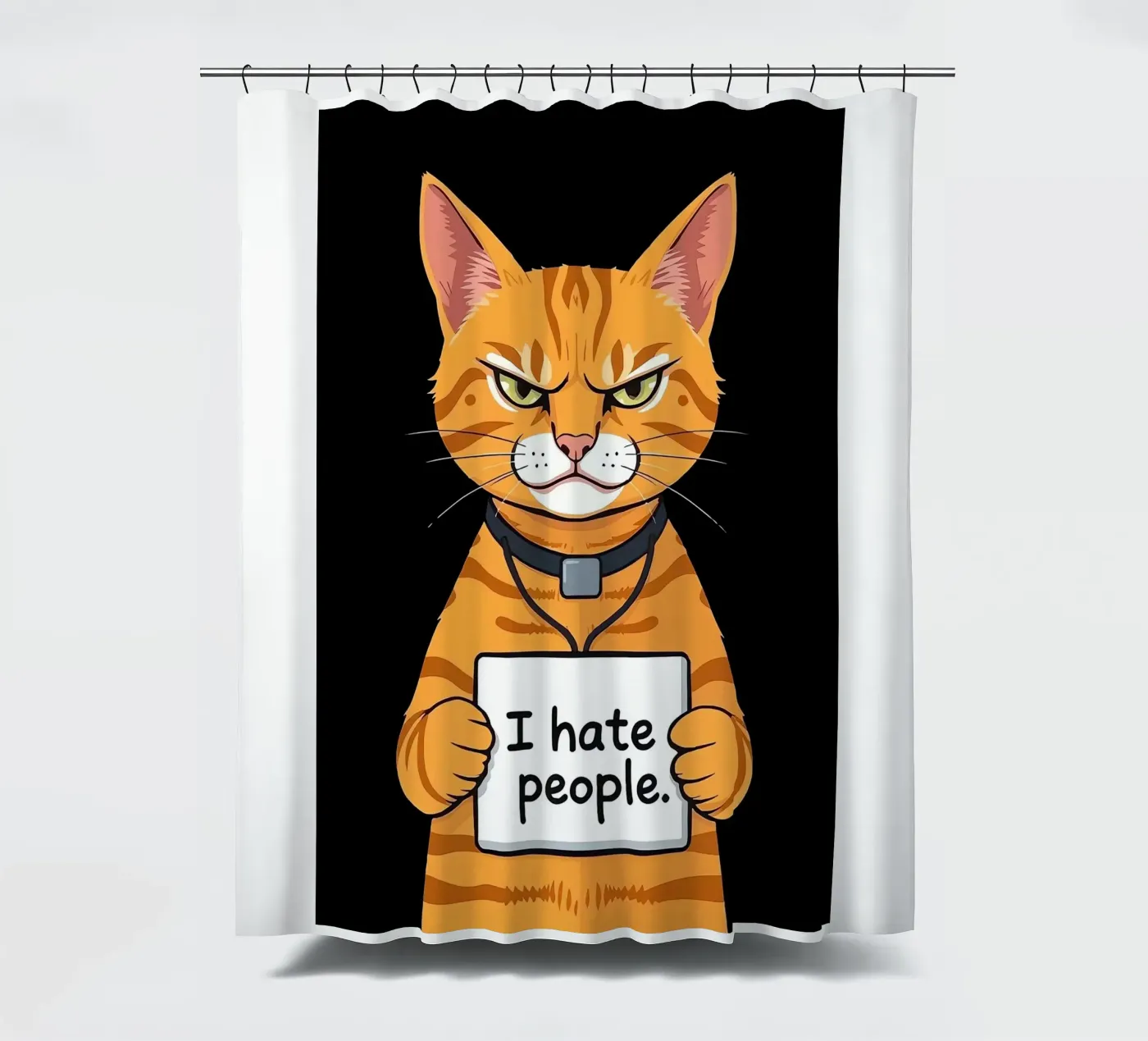 Grumpy Orange Duschvorhang von Arjun