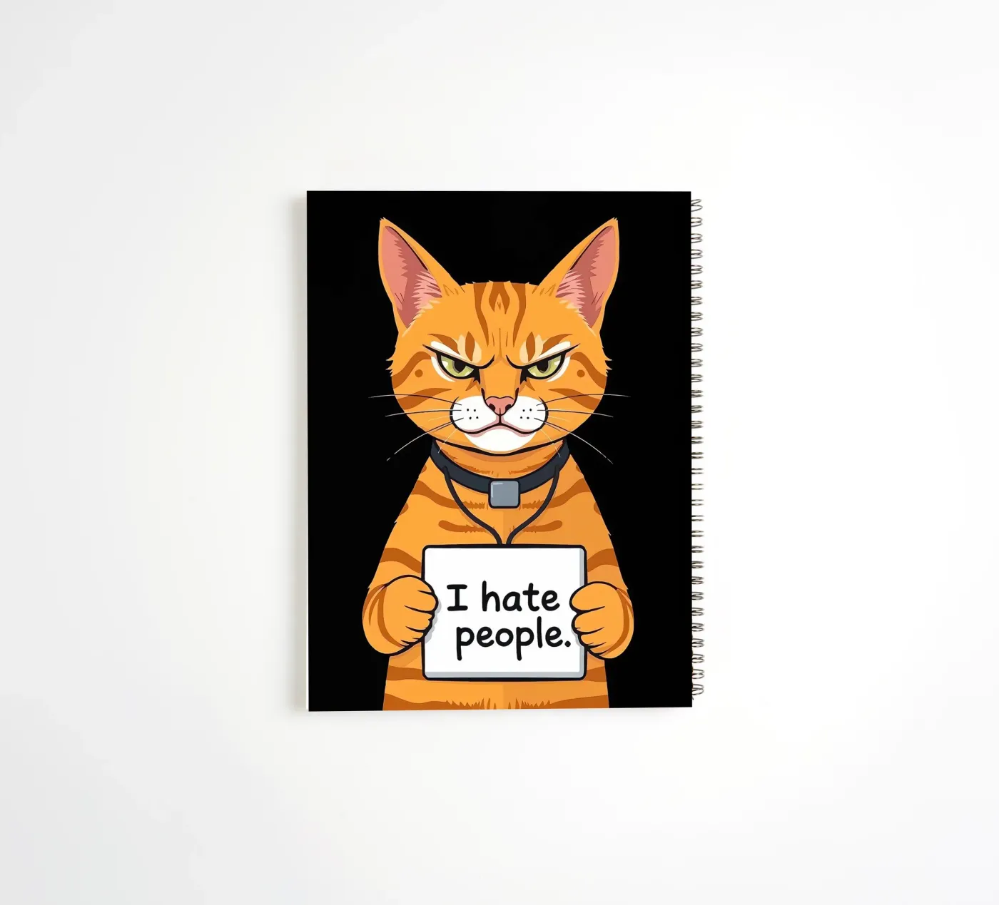Grumpy Orange spiral notebook by Arjun