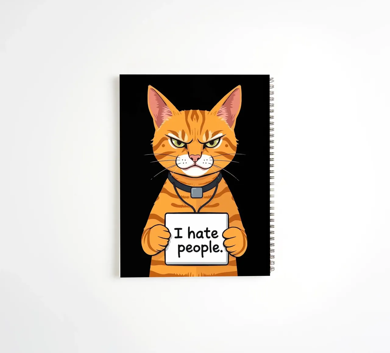 Grumpy Orange spiral notebook by Arjun